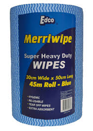 EDCO Merriwipe H/D 45 Mtr Roll - Blue